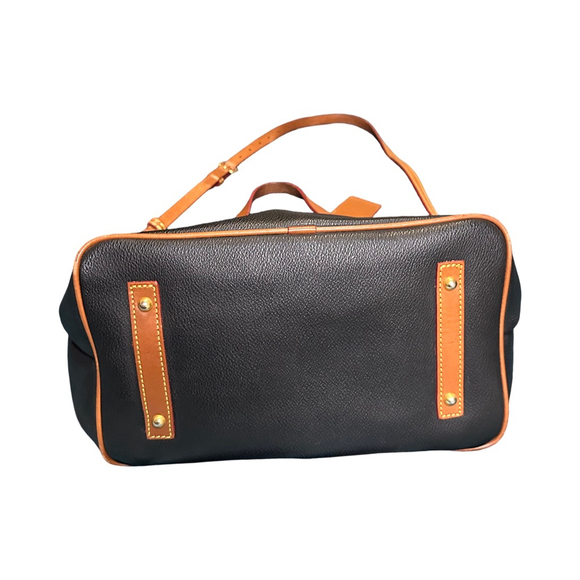 Women's Dooney & Bourke Pebble Grain Leather Satchel One Size Black Brown - Picture 3 of 6